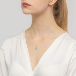 Zawieszka z żółtego złota 585 z topazem i diamentami 0,025ct The Diamonds