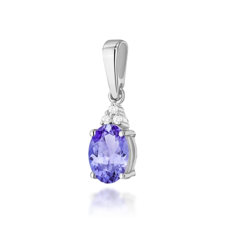 Przejdź do produktu Zawieszka z białego złota 585 z tanzanitem i diamentami 0,025ct The Diamonds