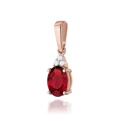 Przejdź do produktu Zawieszka z różowego złota 585 z rubinem i diamentami 0,025ct The Diamonds