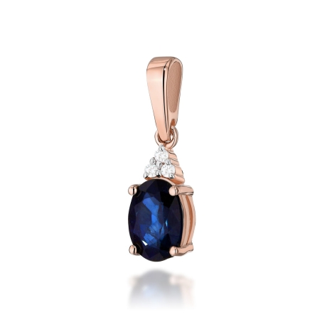 Przejdź do produktu Zawieszka z różowego złota 585 z szafirem i diamentami 0,025ct The Diamonds