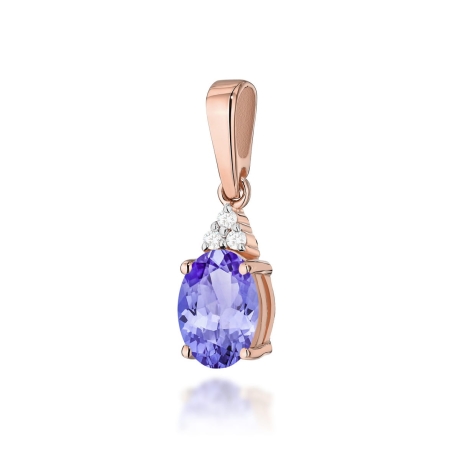Przejdź do produktu Zawieszka z różowego złota 585 z tanzanitem i diamentami 0,025ct The Diamonds
