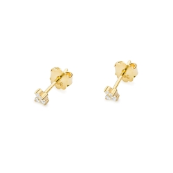 Kolczyki z żółtego złota 585 z diamentami 0,09ct The Diamonds