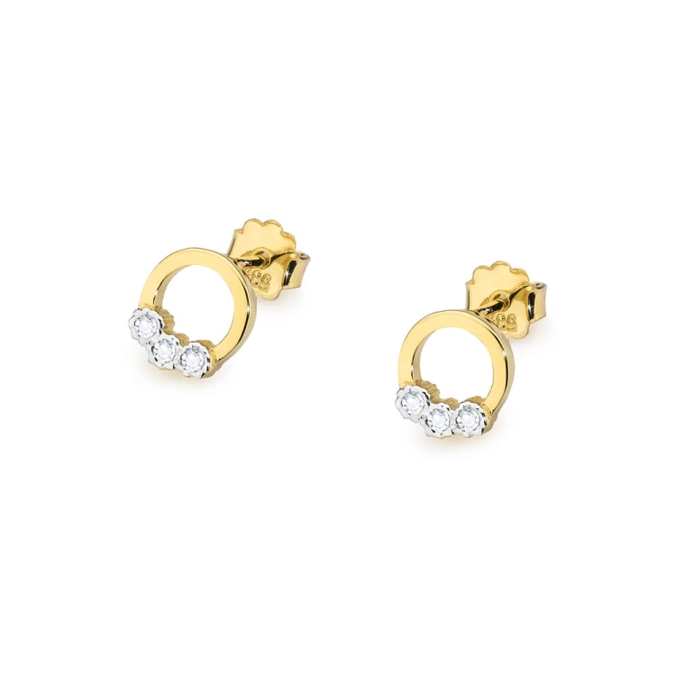 Kolczyki z białego złota 585 z diamentami 0,03ct The Diamonds
