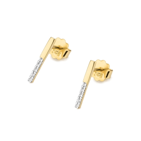 Przejdź do produktu Kolczyki z żółtego złota 585 z diamentami 0,05ct The Diamonds 