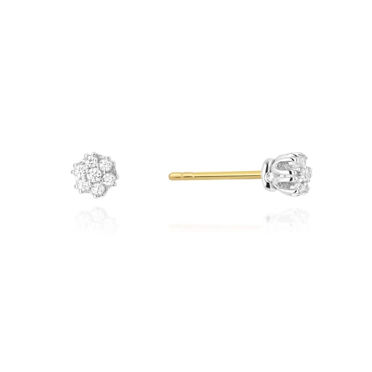 Kolczyki z żółtego złota 585 z diamentami 0,20ct The Diamonds