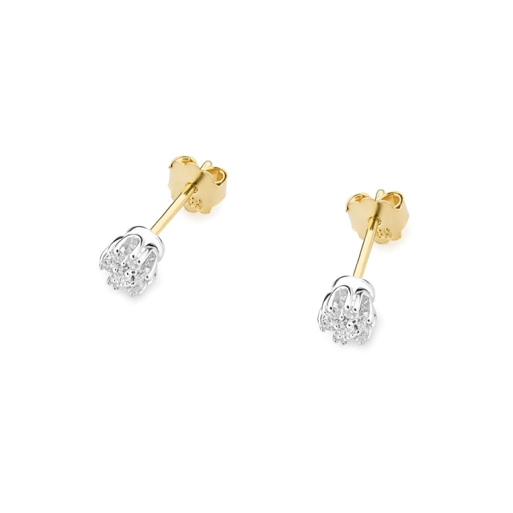 Kolczyki z żółtego złota 585 z diamentami 0,20ct The Diamonds