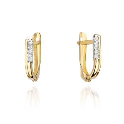 Kolczyki z żółtego złota 585 z diamentami 0,15ct The Diamonds
