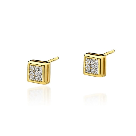 Przejdź do produktu Kolczyki z żółtego złota 585 z diamentami 0,09ct The Diamonds