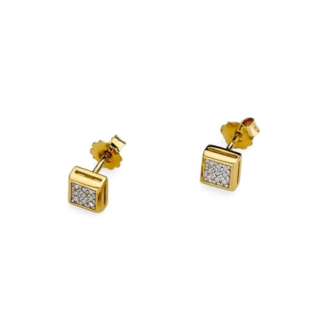 Przejdź do produktu Kolczyki z żółtego złota 585 z diamentami 0,09ct The Diamonds