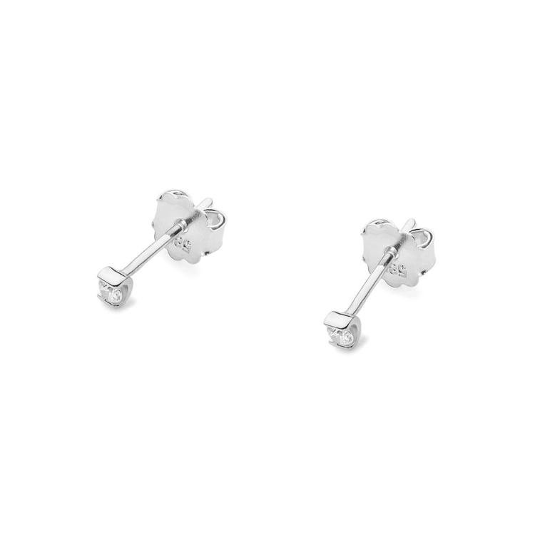 Kolczyki z białego złota 585 z diamentami 0,08ct The Diamonds