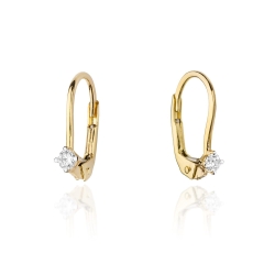 Kolczyki z żółtego złota 585 z diamentami 0,08ct The Diamonds