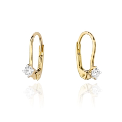 Kolczyki z żółtego złota 585 z diamentami 0,16ct The Diamonds