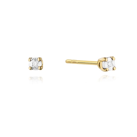 Przejdź do produktu Kolczyki z żółtego złota 585 z diamentami 0,02ct The Diamonds