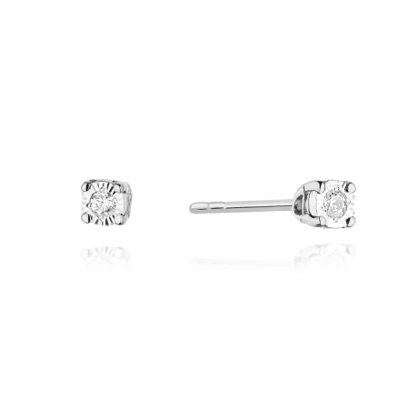 Przejdź do produktu Kolczyki z białego złota 585 z diamentami 0,06ct The Diamonds