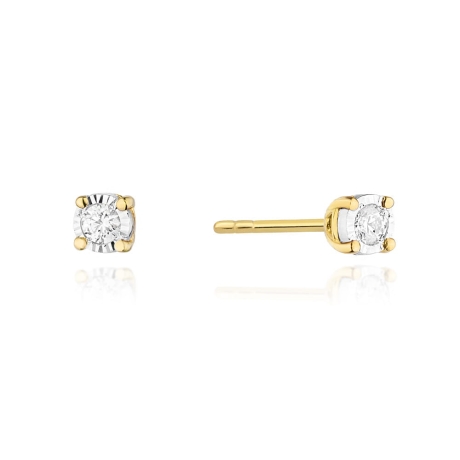 Przejdź do produktu Kolczyki z żółtego złota 585 z diamentami 0,16ct The Diamonds