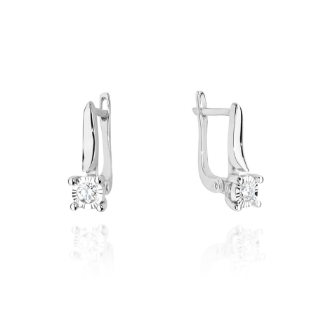 Przejdź do produktu Kolczyki z białego złota 585 z diamentami 0,16ct The Diamonds