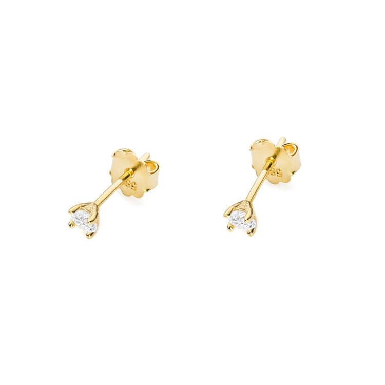 Kolczyki z żółtego złota 585 z diamentami 0,08ct The Diamonds