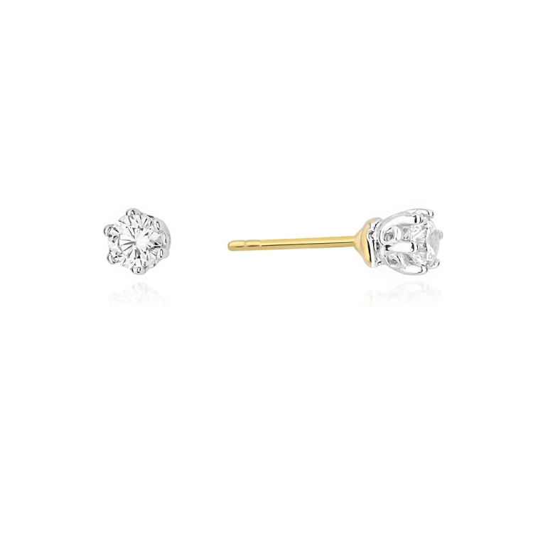 Kolczyki z żółtego złota 585 z diamentami 0,30ct The Diamonds