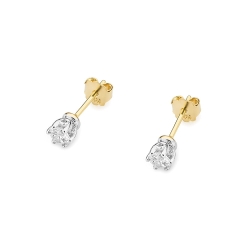 Kolczyki z żółtego złota 585 z diamentami 0,30ct The Diamonds