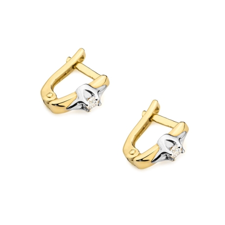 Przejdź do produktu Kolczyki z żółtego złota 585 z diamentami 0,08ct The Diamonds