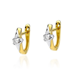 Kolczyki z żółtego złota 585 z diamentami 0,20ct The Diamonds