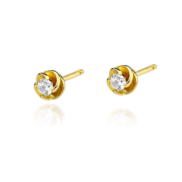 Kolczyki z żółtego złota 585 z diamentami 0,16ct The Diamonds