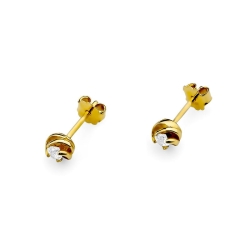 Kolczyki z żółtego złota 585 z diamentami 0,16ct The Diamonds