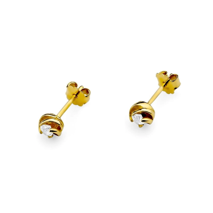 Kolczyki z żółtego złota 585 z diamentami 0,16ct The Diamonds