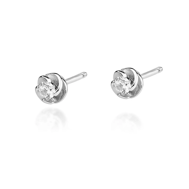 Kolczyki z białego złota 585 z diamentami 0,20ct The Diamonds
