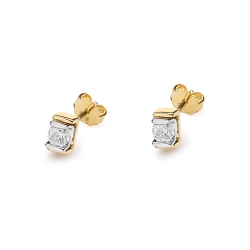 Kolczyki z żółtego złota 585 z diamentami 0,20ct The Diamonds