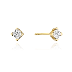 Kolczyki z żółtego złota 585 z diamentami 0,16ct The Diamonds