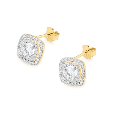 Przejdź do produktu Kolczyki z żółtego złota 585 z diamentami 1,00ct diament The Diamonds