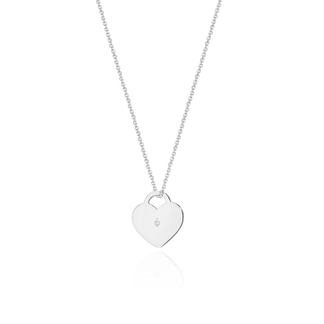 Przejdź do produktu Naszyjnik z białego złota z diamentem 0,005ct serce The Diamonds