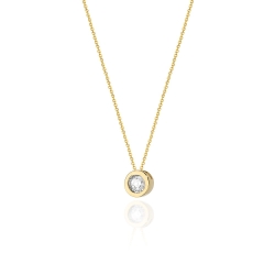 Naszyjnik z żółtego złota z diamentem 0,08ct The Diamonds
