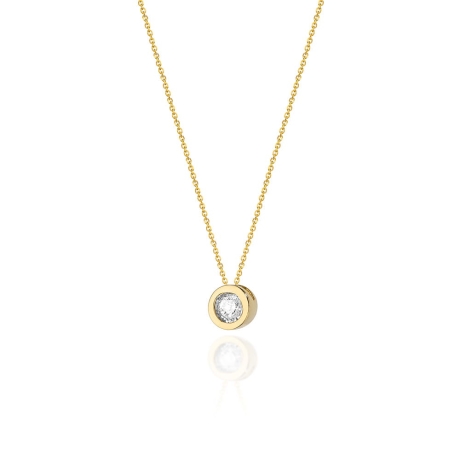 Przejdź do produktu Naszyjnik z żółtego złota z diamentem 0,08ct  The Diamonds 