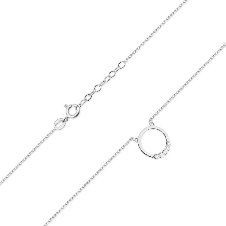 Naszyjnik z białego złota z diamentami 0,045ct The Diamonds