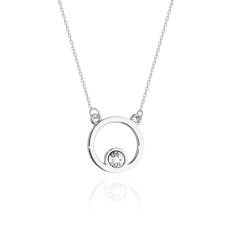 Przejdź do produktu Naszyjnik z białego złota z diamentem 0,01ct The Diamonds