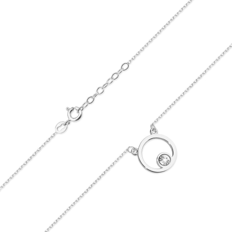 Przejdź do produktu Naszyjnik z białego złota z diamentem 0,01ct The Diamonds