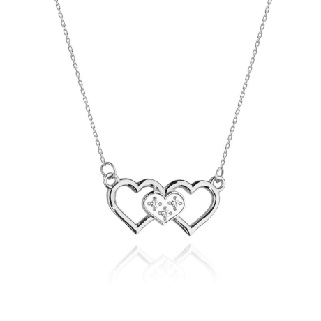 Przejdź do produktu Naszyjnik z białego złota z diamentami serca 0,015ct The Diamonds