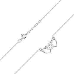 Naszyjnik z białego złota z diamentami serca 0,015ct The Diamonds