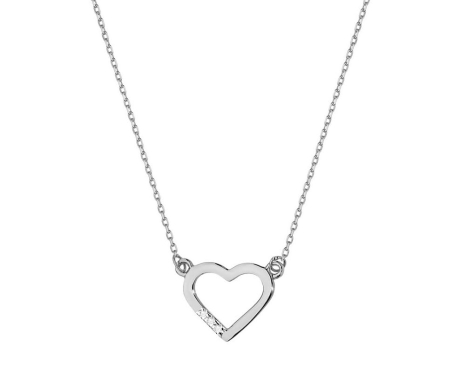 Przejdź do produktu Naszyjnik z białego złota z diamentami serce 0,015ct The Diamonds
