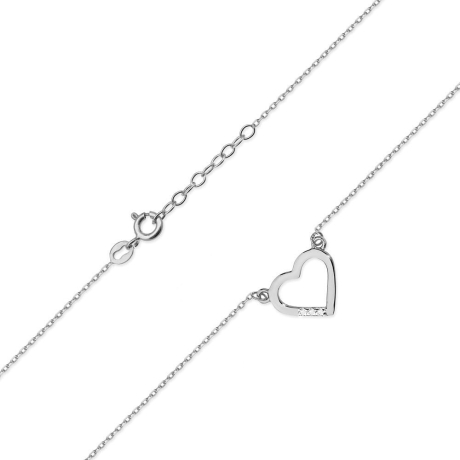 Przejdź do produktu Naszyjnik z białego złota z diamentami serce 0,015ct The Diamonds