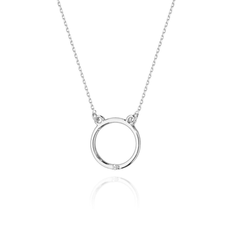 Przejdź do produktu Naszyjnik z białego złota z diamentem 0,01ct The Diamonds