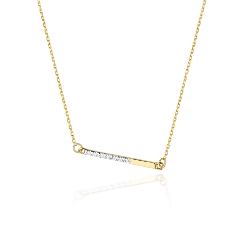 Przejdź do produktu Naszyjnik z żółtego złota z diamentami 0,03ct The Diamonds 