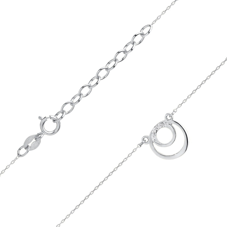 Naszyjnik z białego złota z diamentami 0,015ct The Diamonds