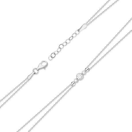 Przejdź do produktu Bransoletka z białego złota 585 z diamentem 0,10ct The Diamonds B003