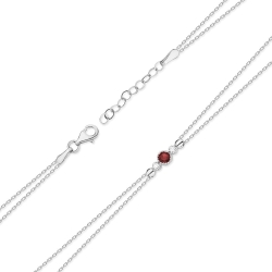 Bransoletka z białego złota 585 z rubinem i diamentami 0,029ct The Diamonds