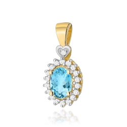 Zawieszka z żółtego złota 585 z topazem i diamentami 0,095ct The Diamonds
