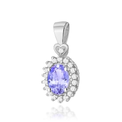 Zawieszka z białego złota 585 z tanzanitem i diamentami 0,095ct The Diamonds