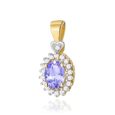 Przejdź do produktu Zawieszka z żółtego złota 585 z tanzanitem i diamentami 0,095ct The Diamonds